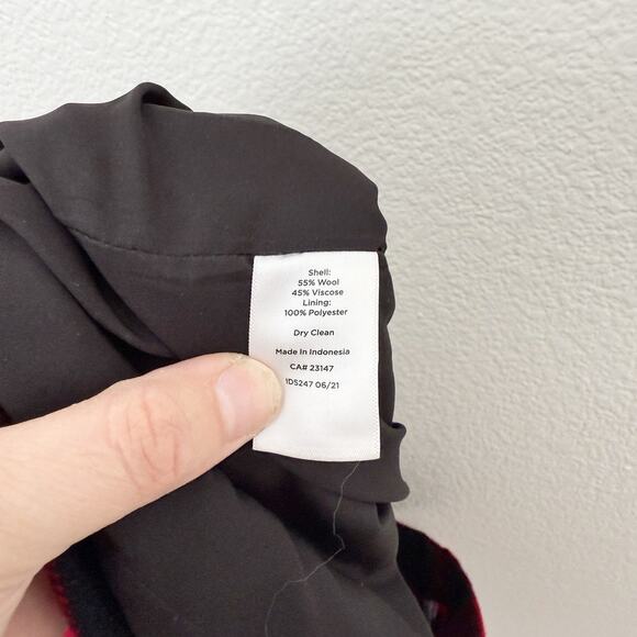 [Talbots] Red Black Buffalo Plaid Wool Blend Pencil Mini Skirt Holiday Fall 12 - Picture 10 of 10